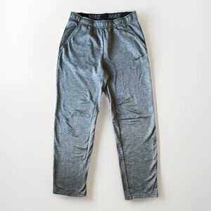 NIKE DRI-FIT Sweatpants Men's Size Medium Gray Fleece Taper Pocket Drawstring